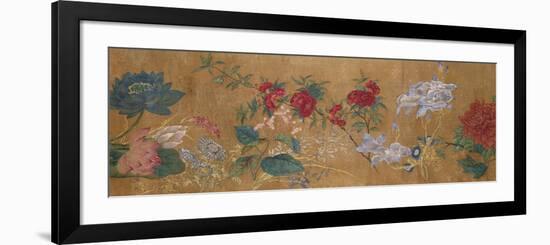 Sprays of Blossoming Prunus, Chrysanthemums, Peonies, Hydrangea, Lotus, Further Flowers and Foliage-Jiang Tingzi (After)-Framed Giclee Print