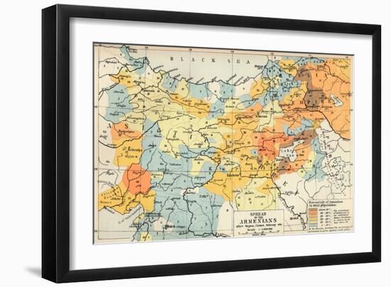 Spread of the Armenias after Supan, Cuinet, Selenoy etc, c1560, (1907)-null-Framed Giclee Print