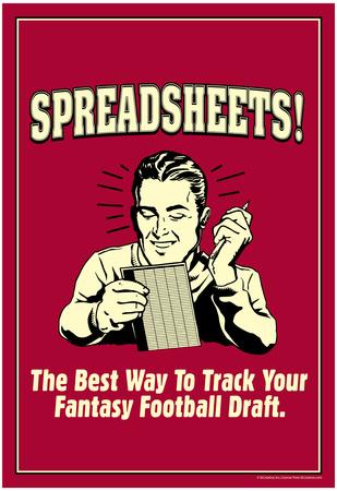 Spreadsheets Best Way Track Fantasy Football Draft Funny Retro Poster'  Posters | AllPosters.com