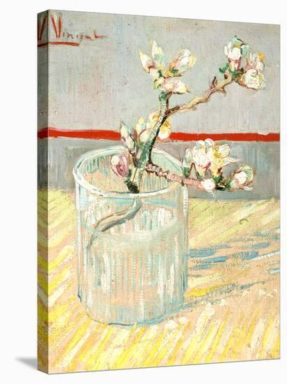 Sprig of Flowering Almond Blossom in a Glass, 1888-Vincent van Gogh-Stretched Canvas