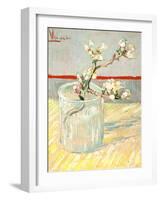 Sprig of Flowering Almond Blossom in a Glass, 1888-Vincent van Gogh-Framed Giclee Print