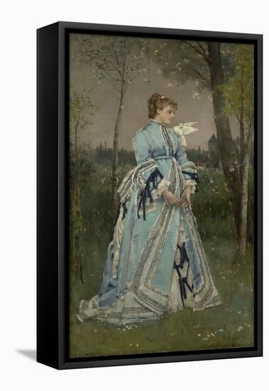 Spring, 1877 (Oil on Canvas)-Alfred Emile Stevens-Framed Stretched Canvas