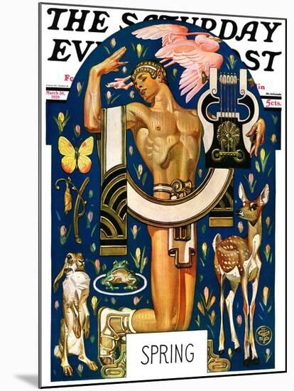 "Spring 1929," Saturday Evening Post Cover, March 30, 1929-Joseph Christian Leyendecker-Mounted Giclee Print