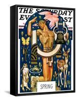 "Spring 1929," Saturday Evening Post Cover, March 30, 1929-Joseph Christian Leyendecker-Framed Stretched Canvas