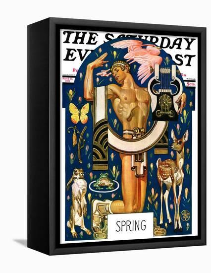 "Spring 1929," Saturday Evening Post Cover, March 30, 1929-Joseph Christian Leyendecker-Framed Stretched Canvas