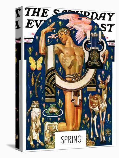 "Spring 1929," Saturday Evening Post Cover, March 30, 1929-Joseph Christian Leyendecker-Stretched Canvas