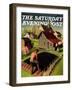 "Spring 1942," Saturday Evening Post Cover, April 18, 1942-Grant Wood-Framed Premium Giclee Print