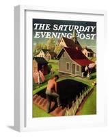 "Spring 1942," Saturday Evening Post Cover, April 18, 1942-Grant Wood-Framed Premium Giclee Print