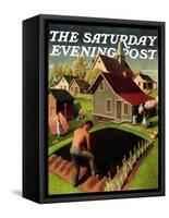 "Spring 1942," Saturday Evening Post Cover, April 18, 1942-Grant Wood-Framed Stretched Canvas