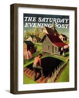 "Spring 1942," Saturday Evening Post Cover, April 18, 1942-Grant Wood-Framed Giclee Print