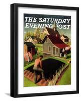 "Spring 1942," Saturday Evening Post Cover, April 18, 1942-Grant Wood-Framed Giclee Print