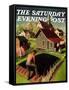 "Spring 1942," Saturday Evening Post Cover, April 18, 1942-Grant Wood-Framed Stretched Canvas