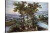 Spring, a Landscape with Elegant Company on a Tree-Lined Road-Joos de Momper and Jan Brueghel-Stretched Canvas