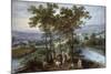 Spring, a Landscape with Elegant Company on a Tree-Lined Road-Joos de Momper and Jan Brueghel-Mounted Giclee Print