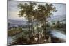 Spring, a Landscape with Elegant Company on a Tree-Lined Road-Joos de Momper and Jan Brueghel-Mounted Premium Giclee Print