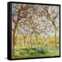 Spring at Giverny-Claude Monet-Framed Stretched Canvas