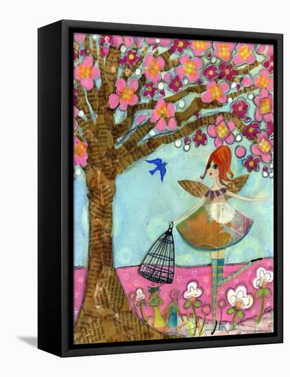 Spring Beginnings Fairy-Wyanne-Framed Stretched Canvas