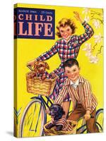 Spring Bike Ride - Child Life, March 1946-Katherine Wireman-Stretched Canvas