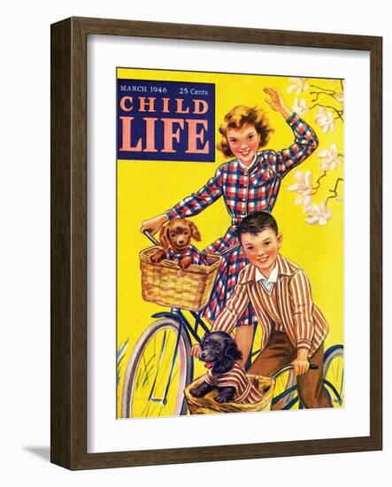 Spring Bike Ride - Child Life, March 1946-Katherine Wireman-Framed Giclee Print