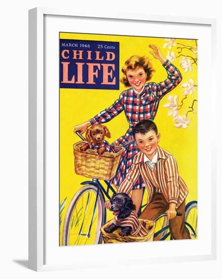 Spring Bike Ride - Child Life, March 1946-Katherine Wireman-Framed Giclee Print