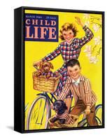 Spring Bike Ride - Child Life, March 1946-Katherine Wireman-Framed Stretched Canvas