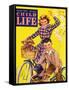 Spring Bike Ride - Child Life, March 1946-Katherine Wireman-Framed Stretched Canvas