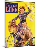 Spring Bike Ride - Child Life, March 1946-Katherine Wireman-Mounted Premium Giclee Print