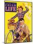Spring Bike Ride - Child Life, March 1946-Katherine Wireman-Mounted Premium Giclee Print