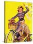 Spring Bike Ride - Child Life-Katherine Wireman-Stretched Canvas