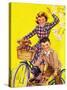 Spring Bike Ride - Child Life-Katherine Wireman-Stretched Canvas