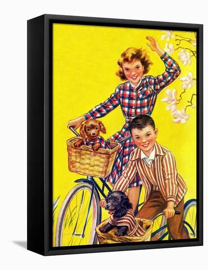 Spring Bike Ride - Child Life-Katherine Wireman-Framed Stretched Canvas