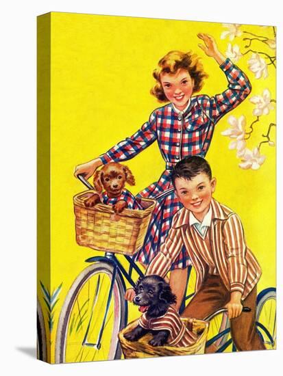 Spring Bike Ride - Child Life-Katherine Wireman-Stretched Canvas