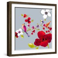 Spring Blossom Birds II-Sandra Jacobs-Framed Giclee Print