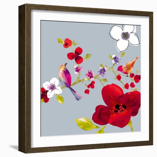 Spring Blossom Birds II-Sandra Jacobs-Framed Giclee Print