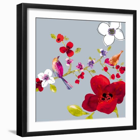Spring Blossom Birds II-Sandra Jacobs-Framed Giclee Print