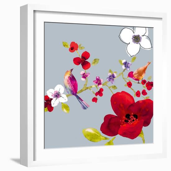 Spring Blossom Birds II-Sandra Jacobs-Framed Giclee Print