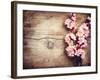 Spring Blossom over Wood Background-Subbotina Anna-Framed Art Print