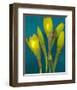 Spring Buds yellow Blue Daffodils-null-Framed Art Print