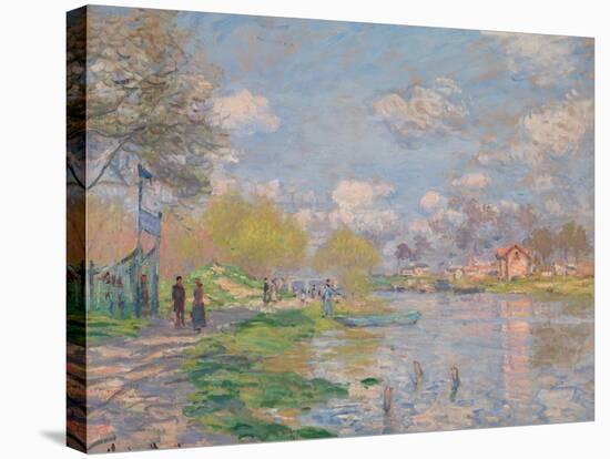 Spring by the Seine. 1875-Claude Monet-Stretched Canvas
