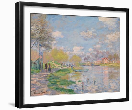 Spring by the Seine, 1878-Claude Monet-Framed Premium Giclee Print