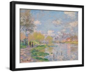 Spring by the Seine, 1878-Claude Monet-Framed Premium Giclee Print