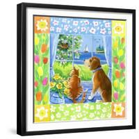 Spring Cat and Dog-Geraldine Aikman-Framed Giclee Print