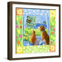 Spring Cat and Dog-Geraldine Aikman-Framed Giclee Print