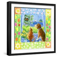 Spring Cat and Dog-Geraldine Aikman-Framed Giclee Print