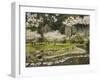 Spring Cherry Blossoms Near River with Stepping Stones, Kagoshima Prefecture, Kyushu, Japan-Christian Kober-Framed Premium Photographic Print