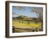 Spring Cherry Trees and Mountain Scenery, Takachiho Farm, Kirishima National Park, Kyushu, Japan-Christian Kober-Framed Photographic Print