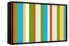 Spring Colors 1980S Striped Pattern-fotomy-Framed Stretched Canvas