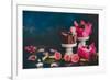 Spring Cupcakes with Roses-Dina Belenko-Framed Photographic Print