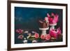 Spring Cupcakes with Roses-Dina Belenko-Framed Photographic Print