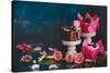 Spring Cupcakes with Roses-Dina Belenko-Stretched Canvas